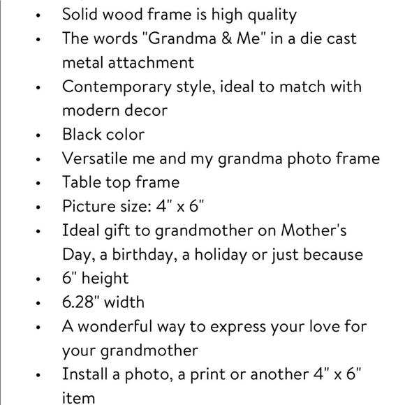 Grandma Wood And Metal 4x6 Picture Frame - Picture 10 of 10